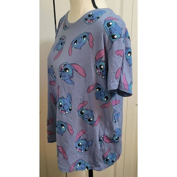 Disney Stitch Allover Cropped Juniors Tee XXL - Picture 2 of 4